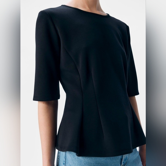 Club Monaco Tops - Club Monaco Black Peplum Top Size small